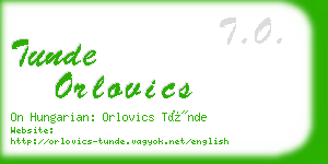 tunde orlovics business card